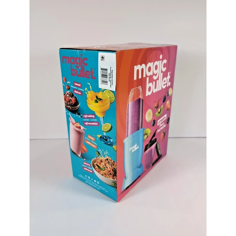 Magic Bullet Essential Personal Blender And To Go Cup Lid Glacier Blue New Box - Picture 4 of 7